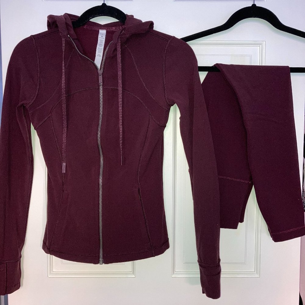 LULULEMON HOODED DEFINE JACKET *NULU and ALIGN™ PANT II 25" Cassis